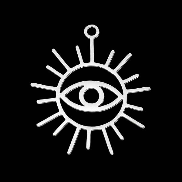 

PandaHall Stainless Steel Pendants, Laser Cut, Stainless Steel Color, Evil Eye Pattern, 25.5x22x1mm Stainless Steel Evil Eye