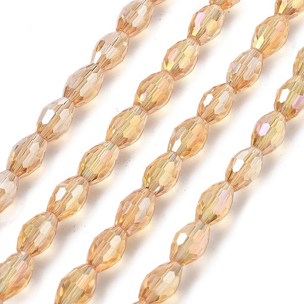 Transparentes perles de verre de galvanoplastie brins