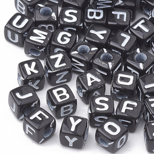 

PandaHall Opaque Horizontal Hole Acrylic Beads, Mixed Letters, Cube, Black & White, Letter, 5x5x5mm, Hole: 2mm, about 5000pcs/500g Acrylic...