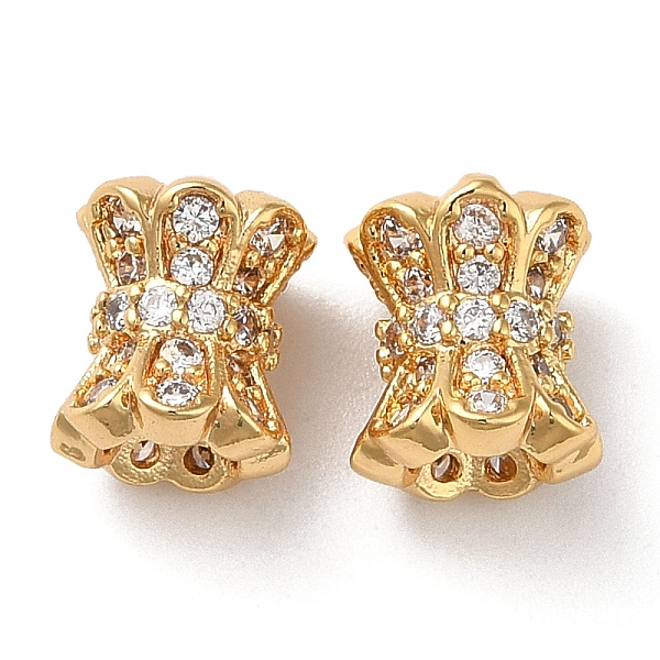 

PandaHall Brass Micro Pave Cubic Zirconia Beads, Column, Real 18K Gold Plated, 8.5x7.5mm, Hole: 2mm Brass+Cubic Zirconia Column Clear
