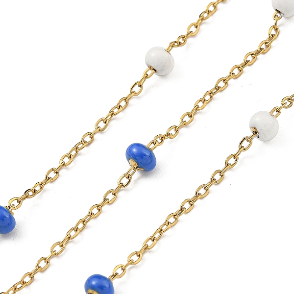 

PandaHall 304 Stainless Steel Enamel Link Chains, Soldered, with Spool, Flat Round, Royal Blue, 2x1.5x0.5mm 304 Stainless Steel