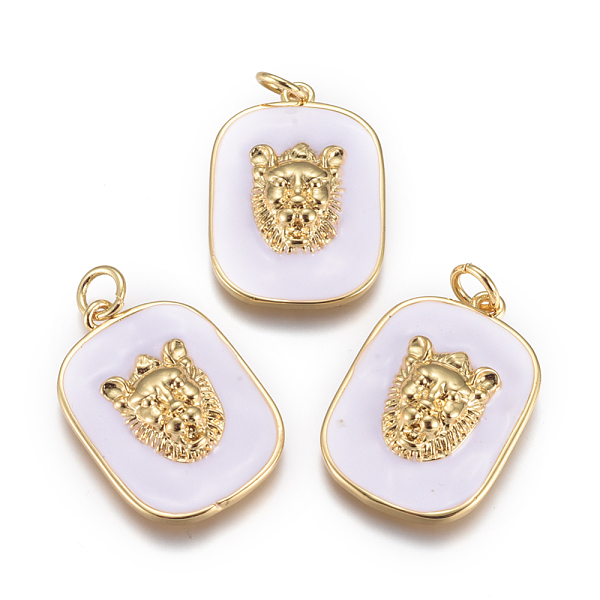 

PandaHall Brass Enamel Pendants, with Brass Jump Rings, Rounded Square, White, 23x16x4mm, Jump Rings: 3mm Inner Diameter. Brass+Enamel...