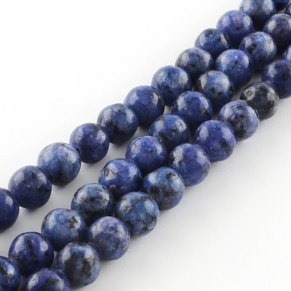 

PandaHall Dyed Natural Sesame Jasper Round Beads Strands, Royal Blue, 8mm, Hole: 1mm, about 48pcs/strand, 14.9 inch Sesame Jasper Round Blue