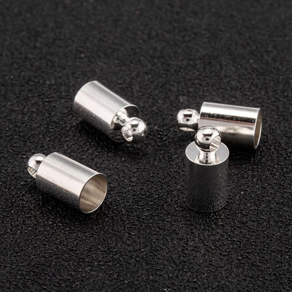 

PandaHall Brass Cord Ends, End Caps, Long-Lasting Plated, Column, 925 Sterling Silver Plated, 10x5mm, Hole: 1.8mm, Inner Diameter: 4mm Brass