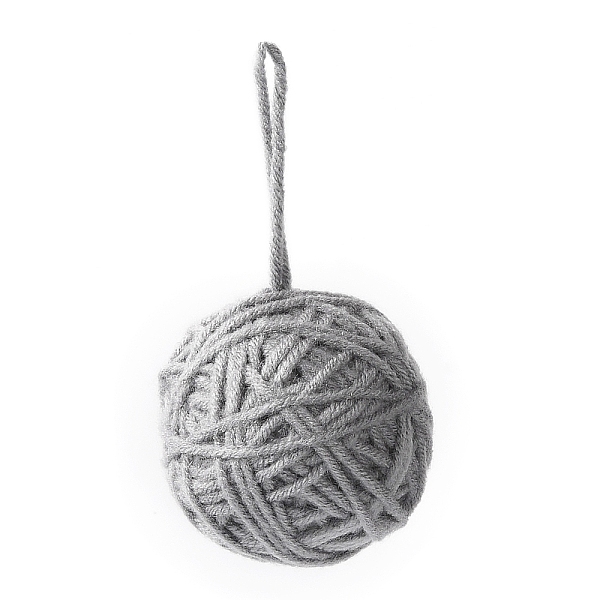 

PandaHall Yarn Knitted Christmas Ball Ornaments, for Xmas Wedding Party Decoration , Dark Gray, 115~119mm Yarn Round