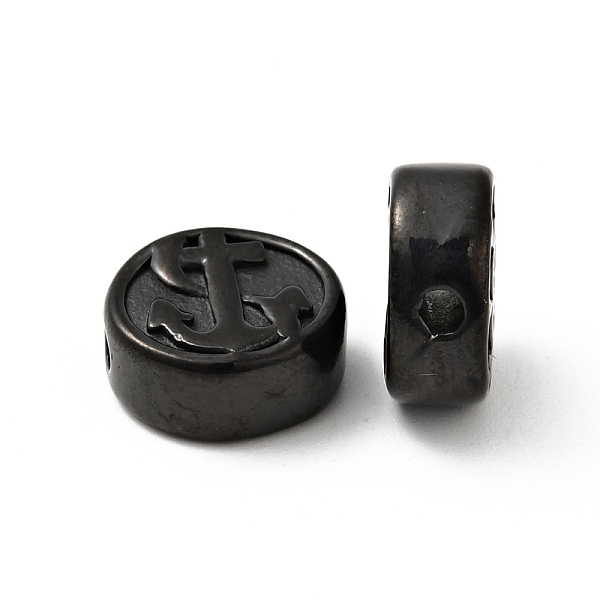 

PandaHall 304 Stainless Steel Beads, Flat Round with Anchor Pattern, Electrophoresis Black, 10.5x4.5mm, Hole: 1.6mm 304 Stainless Steel Flat...