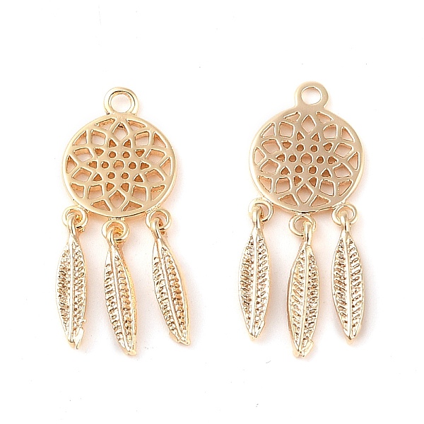 

PandaHall Brass Pendants, Flower, Real 18K Gold Plated, 24x9x2mm, Hole: 1.5mm Brass Flower