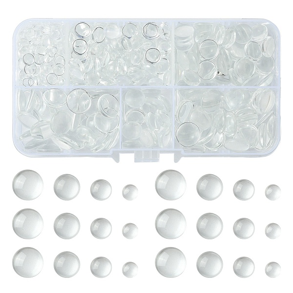 

PandaHall 400Pcs Transparent Glass Cabochons, Clear Dome Cabochon for Cameo Photo Pendants Jewelry Making, Clear, 5.5~12x3~4mm Glass Half...