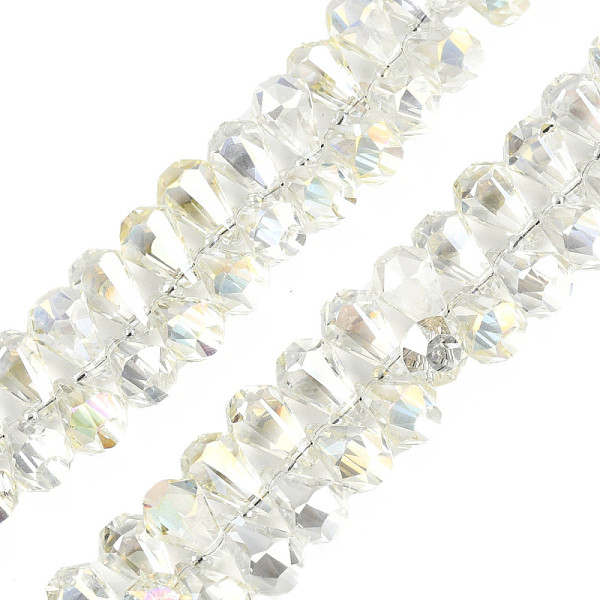 

PandaHall Electroplate Transparent Glass Beads Strands, AB Color Plated, Faceted, Teardrop, Top Drilled, Champagne Yellow, 14x9.5mm, Hole...
