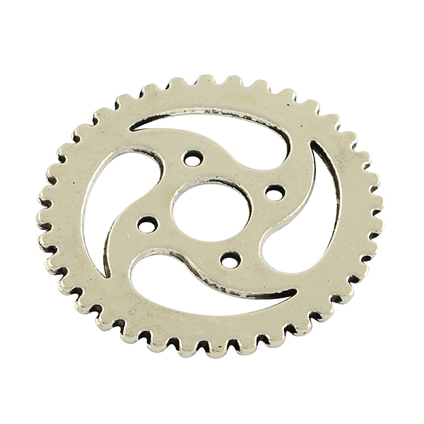 

PandaHall Tibetan Style Alloy Steampunk Pendants, Cadmium Free & Lead Free, Gear, Antique Silver, 30x1mm, Hole: 6.5mm, about 270pcs/1000g...