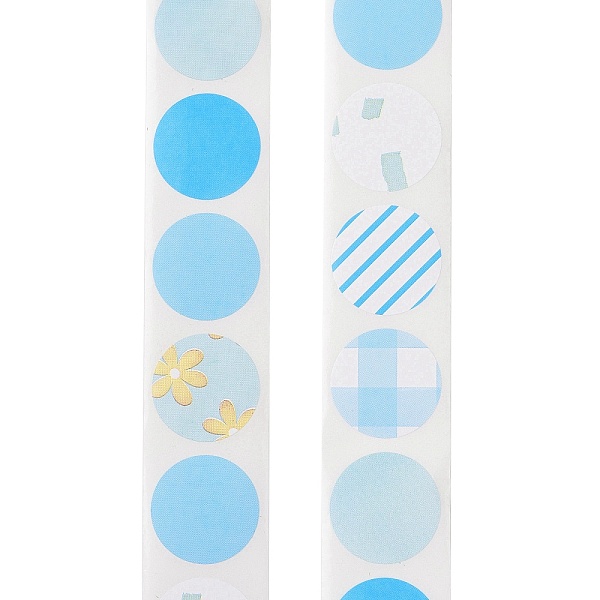 

PandaHall Thank You Stickers Roll, Self-Adhesive Stickers, Flat Round, for Presents Decoration, Sky Blue, 25mm 500pcs/roll Paper Round