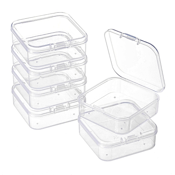 

PandaHall Square Plastic Bead Storage Containers, Clear, 5.4x5.3x2cm, Inner Size: 5.1x5.05x1.5cm Plastic Clear