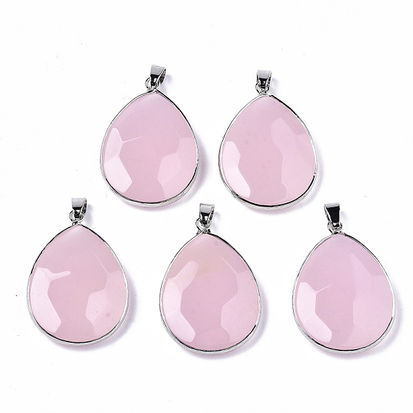 

PandaHall Natural Agate Pendants, with Platinum Tone Iron Pinch Bail, Faceted, Dyed, Teardrop, 37.5x26.5x8mm, Hole: 7x4mm Natural Agate...