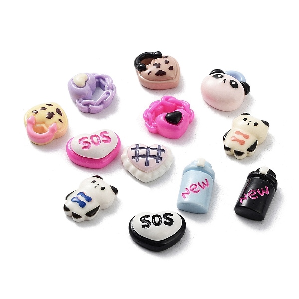 

PandaHall Opaque Resin Decoden Cabochons, Panda & Heart Lock & Bottle, Mixed Shapes, Mixed Color, 11~15x8.5~15x5.5~7mm Resin Mixed Shapes..., Multicolor