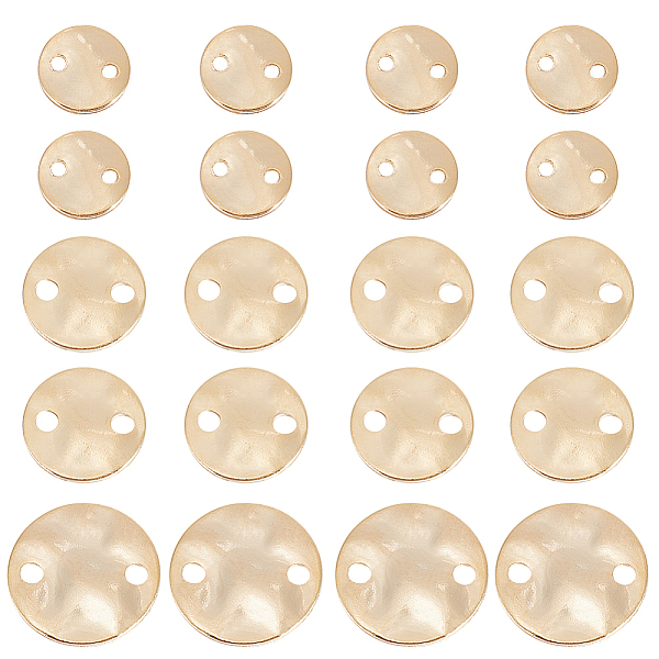 

PandaHall BENECREAT 70Pcs 3 Styles Brass Connector Charms, Twist Flat Round Links, Real 24K Gold Plated, 6~10x0.8~1mm, Hole: 0.8~1.4mm Brass...