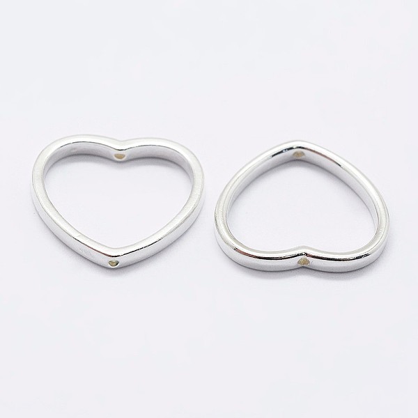 

PandaHall 925 Sterling Silver Bead Frames, Heart, Silver, 14x16x2mm, Hole: 0.8mm, Inner: 11x13mm Sterling Silver Heart Silver