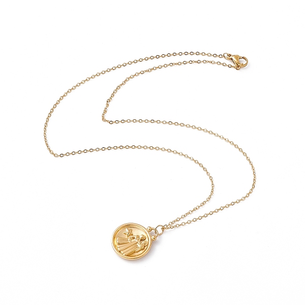 

PandaHall Ion Plating(IP) 304 Stainless Steel Pendant Necklace for Men Women, Constellation Theme, Golden, Gemini, 17.72 inch(45cm) 304...