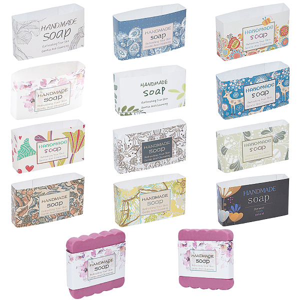 PandaHall AHANDMAKER 60 Pcs 12 Styles Handmade Soap Paper Tag, Wrap Paper Tape, for Soap Packaging, Rectangle, Colorful, Mixed Patterns... PandaHall AHANDMAKER 60 Pcs 12 Styles Handmade Soap Paper Tag, Wrap Paper Tape, for Soap Packaging, Rectangle, Colorful, Mixed Patterns...