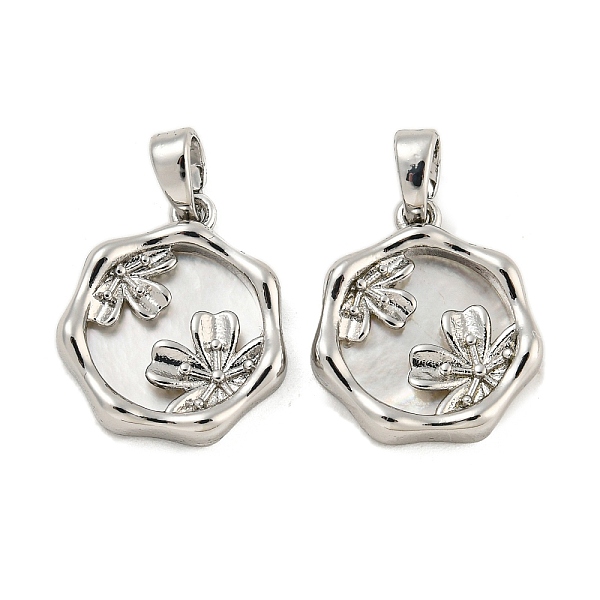 

PandaHall Brass Pave Shell Pendants, Hexagon with Flower Charm, Platinum, 16x14.5x3mm, Hole: 4.8x2.7mm Shell Hexagon