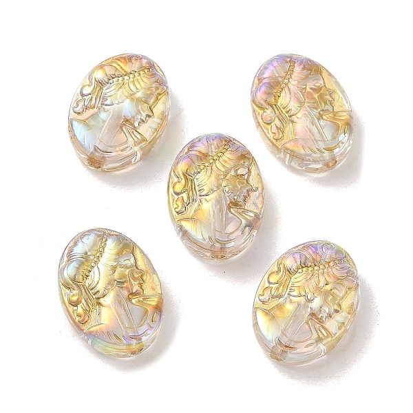 

PandaHall Transparent Resin Beads, Oval with Woman Beads, AB Color, Colorful, 17.5x13x5.5mm, Hole: 1.6mm Resin Oval