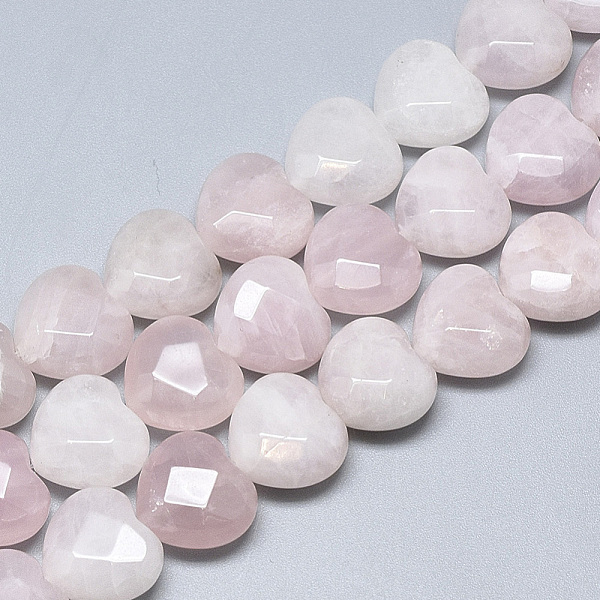 

PandaHall Natural Rose Quartz Beads Strands, Faceted, Heart, 14.5~15x15~15.5x7~8mm, Hole: 1.2mm, about 14pcs/strand, 7.6 inch Rose Quartz...
