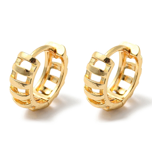

PandaHall Brass Hollow Hoop Earrings, Golden, 13x14x5mm Brass Ring