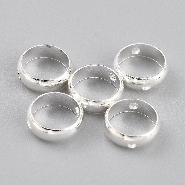 

PandaHall Brass Beads Frames, Long-Lasting Plated, Round Ring, 925 Sterling Silver Plated, 8x2.5mm, Hole: 1mm Brass Ring