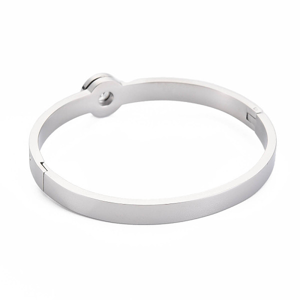

PandaHall Crystal Rhinestone Flat Round Bangle, Stainless Steel Hinged Bangle for Women, Stainless Steel Color, Inner Diameter: 2x2-1/4 inch...