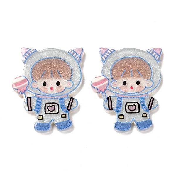 

PandaHall Cartoon Acrylic Cabochons, Boy, Cornflower Blue, 30x24.5x2mm Acrylic Human