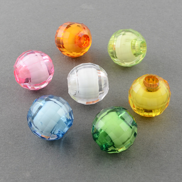 

PandaHall Transparent Acrylic Beads, Bead in Bead, Faceted, Round, Mixed Color, 16mm, Hole: 5mm, about 273pcs/500g Acrylic Round Multicolor
