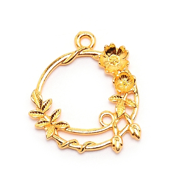 

PandaHall Alloy Open Back Bezel Pendants, for DIY UV Resin, Epoxy Resin, Pressed Flower Jewelry, Flat Round with Flower, Golden, 24x21x3mm...
