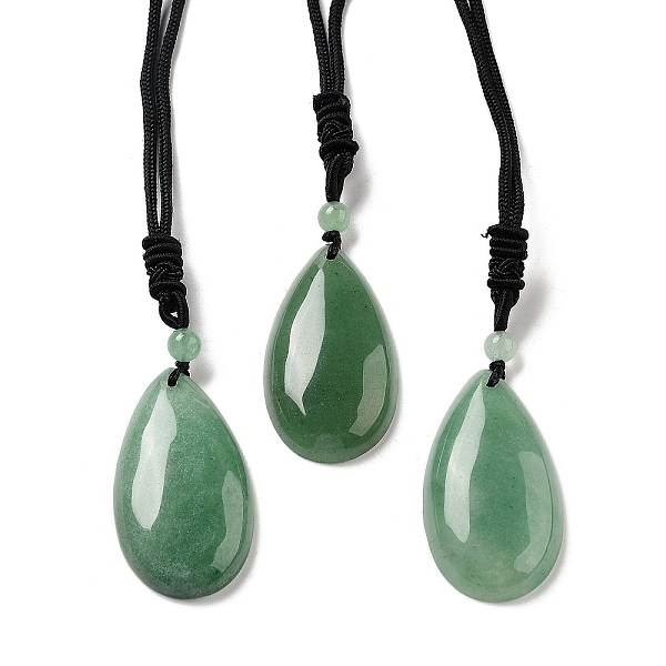 

PandaHall Natural Green Aventurine Pendant Necklace with Nylon Cord for Women, Teardrop, 27.76~27.95 inch(70.5~71cm) Green Aventurine...