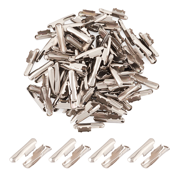

PandaHall Iron Half Cover Crimp End Caps, Platinum, 3.2x16x4mm Iron