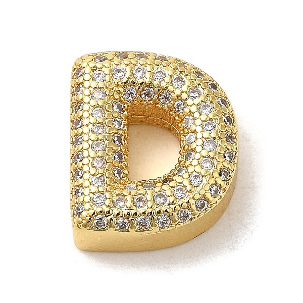 

PandaHall Brass Micro Pave Clear Cubic Zirconia Charms, Real 18K Gold Plated, Letter D, 13.5x11.5x5mm, Hole: 2mm Brass+Cubic Zirconia Letter...