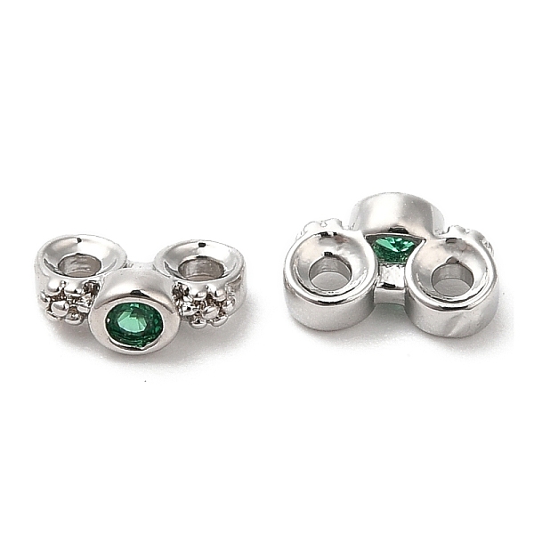 

PandaHall Brass Pave Cubic Zirconia Connector Charms, Flower Links, Platinum, Green, 6x3x4mm, Hole: 1mm Brass+Cubic Zirconia Flower Green