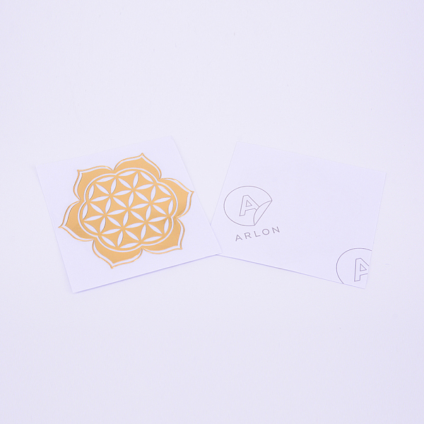 

PandaHall Self Adhesive Brass Stickers, Scrapbooking Stickers, for Epoxy Resin Crafts, Golden, Flower of Life Pattern, 41x37x0.1mm Metal...