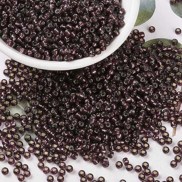

PandaHall MIYUKI Round Rocailles Beads, Japanese Seed Beads, 8/0, (RR13) Silverlined Dark Smoky Amethyst, 8/0, 3mm, Hole: 1mm, about..., Purple