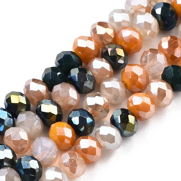 

PandaHall Glass Beads Strands, AB Color Plated, Faceted, Rondelle, Orange, 3.5x3mm, Hole: 0.8mm, about 132~140pcs/strand, 14.80 inch~15.16...