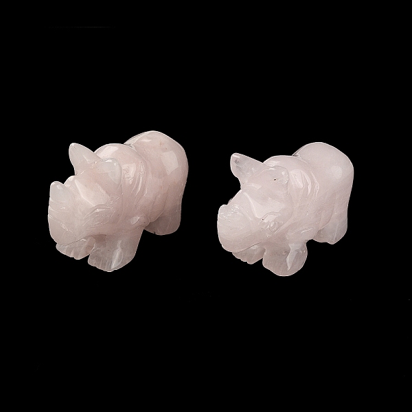 

PandaHall Natural Rose Quartz Carved Healing Rhinoceros Figurines, Reiki Stones Statues for Energy Balancing Meditation Therapy...