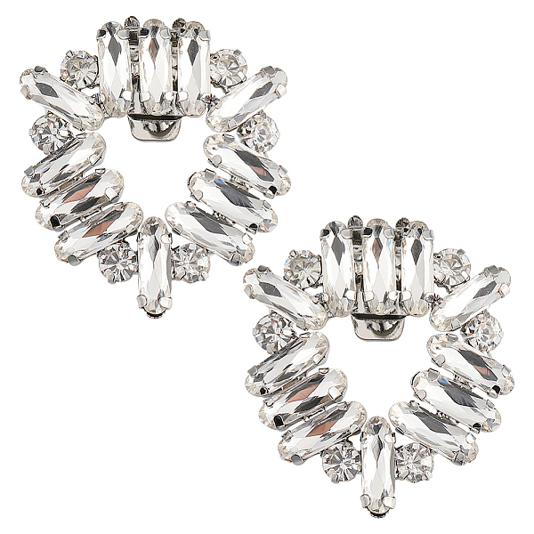 

PandaHall Gorgecraft 1 Pair Alloy Crystal Rhinestone Shoe Buckle Clips, Detachable Triangle Shoe Decoration, Platinum, 48x41.5x9mm..., Clear