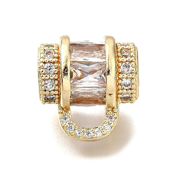 Handbag Brass Micro Pave Cubic Zirconia Beads