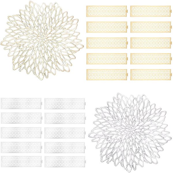 

PandaHall ARRICRAFT 22Pcs 4 Style Paper Napkin Buckle, PVC Washable Placemat, PVC Plastic Placemats for Dining Table, Napkin Holder..., Multicolor