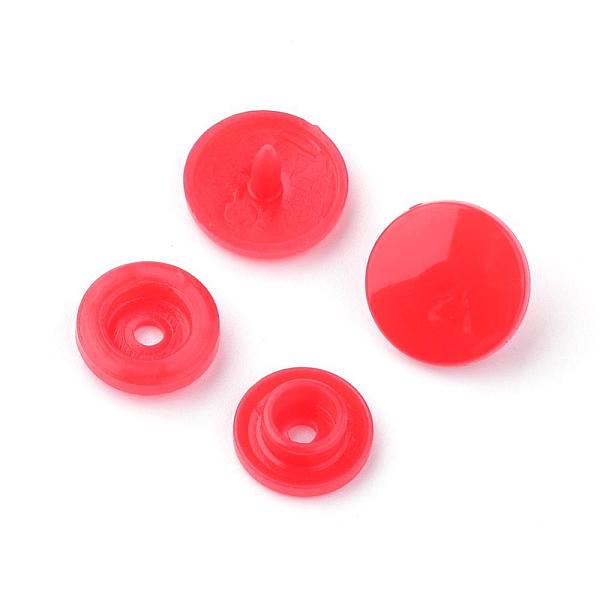 

PandaHall Plastic Snap Fasteners, Raincoat Snap Buttons, Flat Round, Red, 12x6.5mm Plastic Flat Round Red
