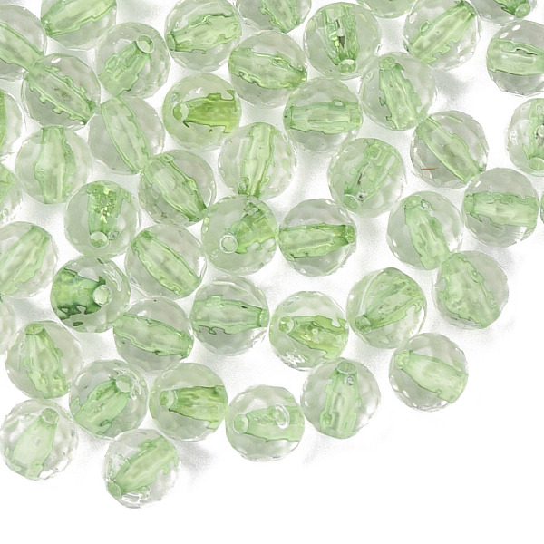 

PandaHall Transparent Acrylic Beads, Round, Faceted, Light Green, 8mm, Hole: 1.6mm, about 1810pcs/500g Acrylic Round