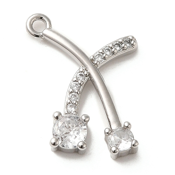 

PandaHall Brass Micro Pave Cubic Zirconia Pendants, Platinum, 13x18.5x3mm, Hole: 1.4mm Brass+Cubic Zirconia Others Clear