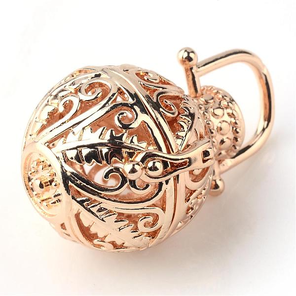

PandaHall Rack Plating Brass Cage Pendants, For Chime Ball Pendant Necklaces Making, Hollow Round, Light Gold, 26x26x21.5mm, Hole: 7x10mm...