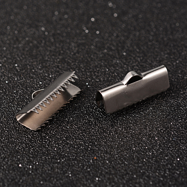 

PandaHall 304 Stainless Steel Ribbon Crimp Ends, Stainless Steel Color, 10x20mm, Hole: 3x1.5mm 304 Stainless Steel