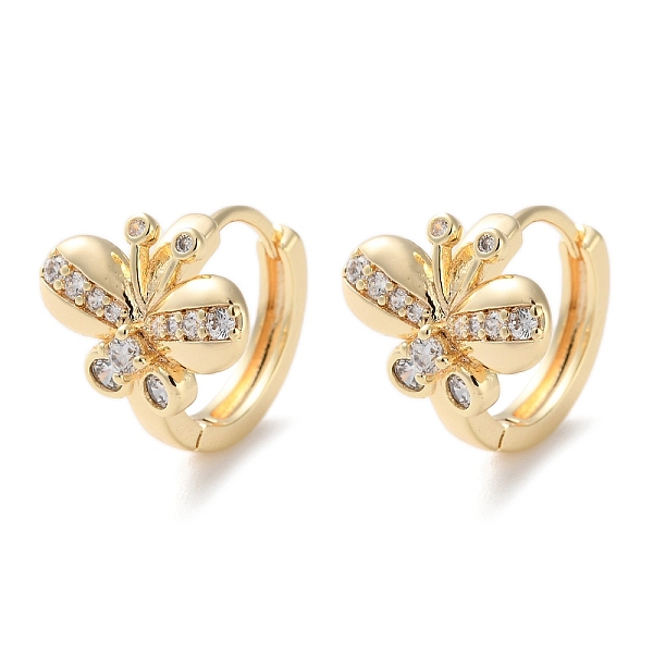Boucles d'oreilles créoles en laiton zircon cubique micro pavé