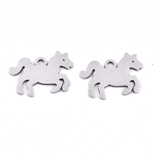 

PandaHall 201 Stainless Steel Charms, Laser Cut, Horse, Stainless Steel Color, 12x18x0.9mm, Hole: 1.6mm 201 Stainless Steel Horse