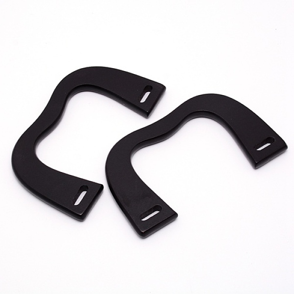 

PandaHall Wooden M Handles Replacement, for Handmade Bag Handbags Purse Handles, Black, 8.2x14x0.9cm, Hole: 6mm Wood Black